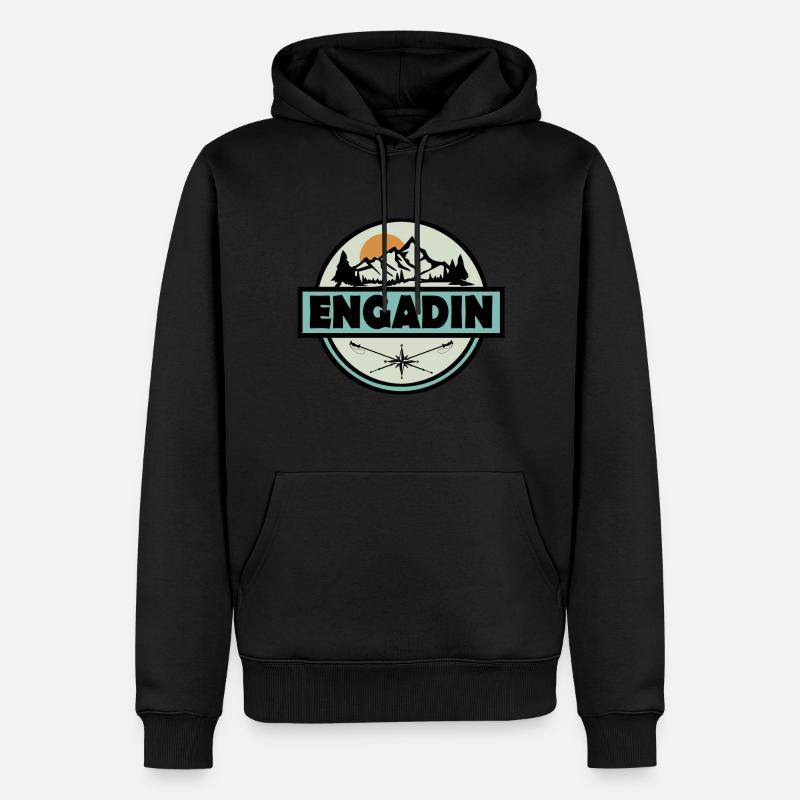 Engadine - Sweat à capuche Premium bio Homme - noir