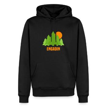 Engadin - Men’s Premium Organic Hoodie - black - Front - Nico (187cm)