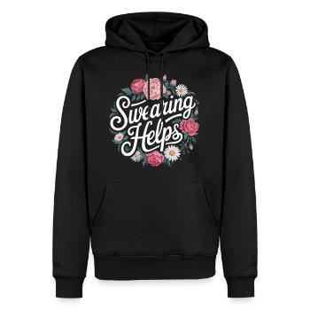 Swearing Helps 8 - Männer Premium Bio Hoodie - Schwarz - Vorne - Nico (187cm)