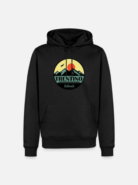 Trentino - Männer Premium Bio Hoodie - Schwarz