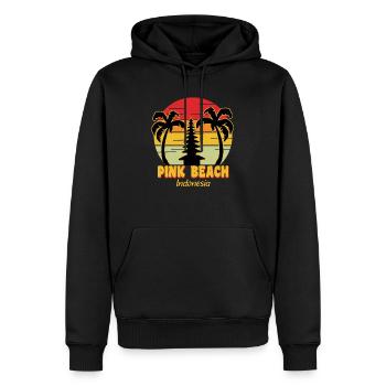 Plage rose - Sweat à capuche Premium bio Homme - noir - Devant - Nico (187cm)