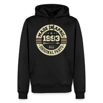 Birthday april 1993 - 32nd birthday gift - Men’s Premium Organic Hoodie - black - Front - Nico (187cm)