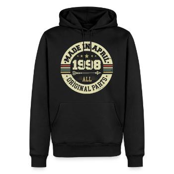 Birthday april 1998 - 27th birthday gift - Men’s Premium Organic Hoodie - black - Front - Nico (187cm)