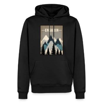 Engadin minimal - Men’s Premium Organic Hoodie - black - Front - Nico (187cm)
