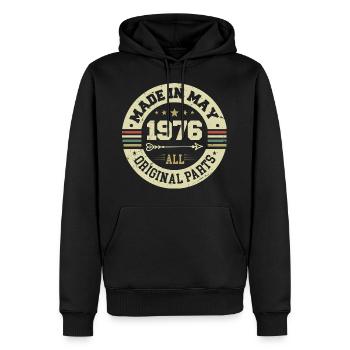 Mai 1976 Jahrestag Mai 1976 Geburtstag May 1976 - Männer Premium Bio Hoodie - Schwarz - Vorne - Nico (187cm)