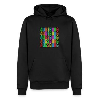 Augsburg - Männer Premium Bio Hoodie - Schwarz - Vorne - Nico (187cm)