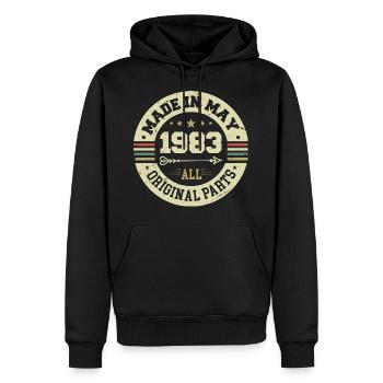 Mai 1983 Jahrestag Mai 1983 Geburtstag May 1983 - Männer Premium Bio Hoodie - Schwarz - Vorne - Nico (187cm)