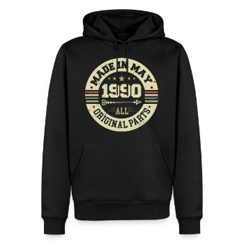 Mai 1990 Jahrestag Mai 1990 Geburtstag May 1990 - Männer Premium Bio Hoodie - Schwarz - Vorne - Nico (187cm)