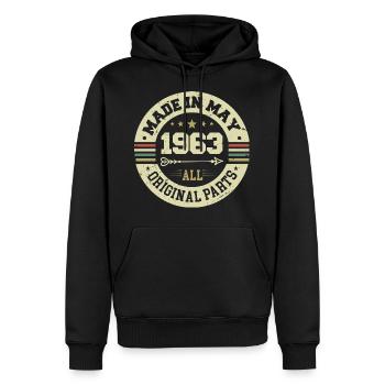 Mai 1963 Jahrestag Mai 1963 Geburtstag May 1963 - Männer Premium Bio Hoodie - Schwarz - Vorne - Nico (187cm)