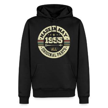 Mai 1955 Jahrestag Mai 1955 Geburtstag May 1955 - Männer Premium Bio Hoodie - Schwarz - Vorne - Nico (187cm)