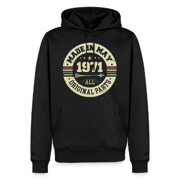 Mai 1971 Jahrestag Mai 1971 Geburtstag May 1971 - Männer Premium Bio Hoodie - Schwarz - Vorne - Nico (187cm)