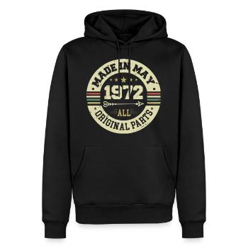 Mai 1972 Jahrestag Mai 1972 Geburtstag May 1972 - Männer Premium Bio Hoodie - Schwarz - Vorne - Nico (187cm)
