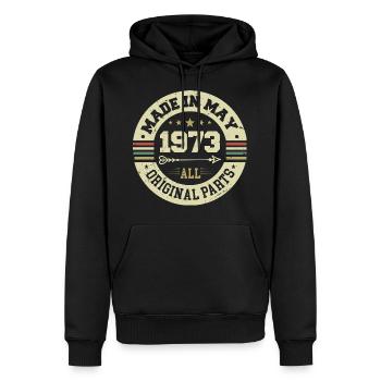 Mai 1973 Jahrestag Mai 1973 Geburtstag May 1973 - Männer Premium Bio Hoodie - Schwarz - Vorne - Nico (187cm)