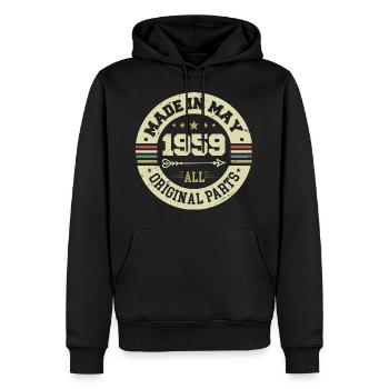 Mai 1959 Jahrestag Mai 1959 Geburtstag May 1959 - Männer Premium Bio Hoodie - Schwarz - Vorne - Nico (187cm)