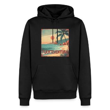 Fuerteventura - Sweat à capuche Premium bio Homme - noir - Devant - Nico (187cm)