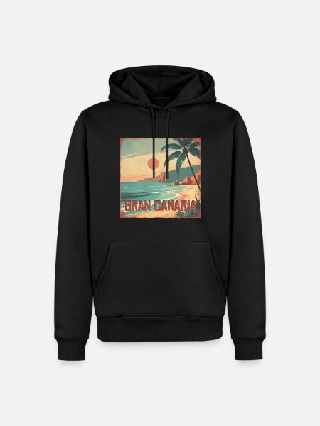 Gran Canaria - Männer Premium Bio Hoodie - Schwarz