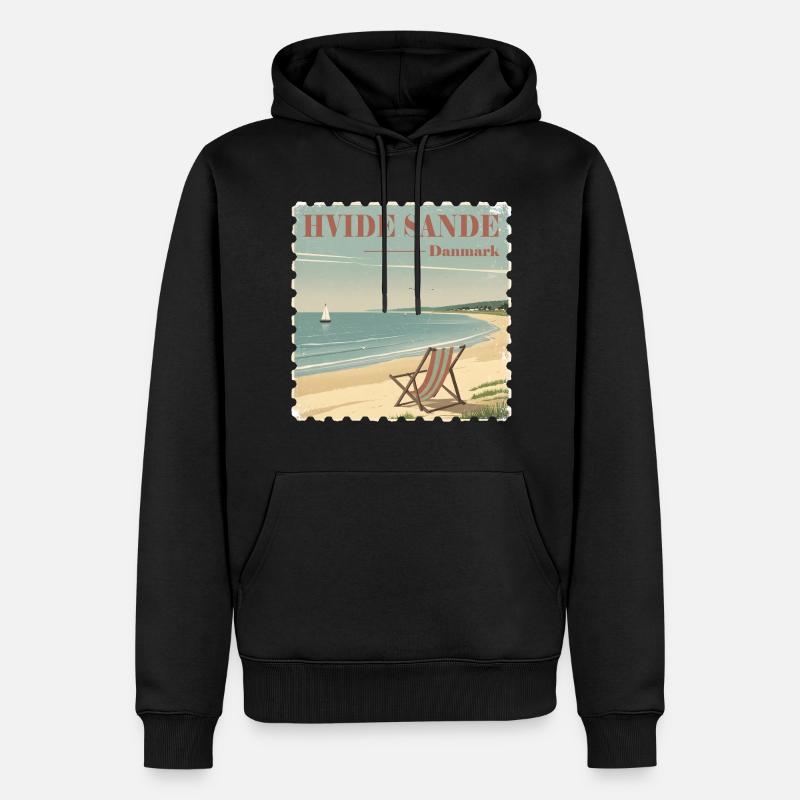 Hvide Sande, Danemark - Sweat à capuche Premium bio Homme - noir