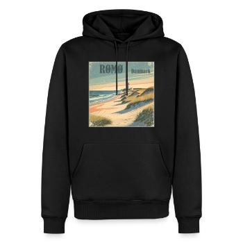 Roemoe Nordsee Strand - Männer Premium Bio Hoodie - Schwarz - Vorne - Nico (187cm)