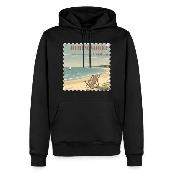 Heringsdorf Ostsee Strand Sonne Segelboot - Männer Premium Bio Hoodie - Schwarz - Vorne - Nico (187cm)