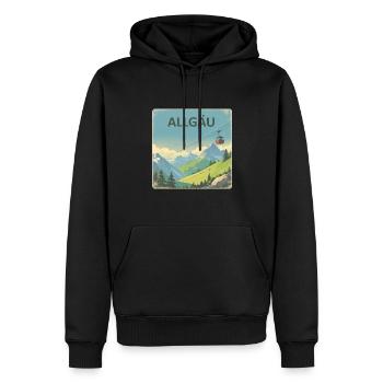 Allgäu Allgäu - Männer Premium Bio Hoodie - Schwarz - Vorne - Nico (187cm)
