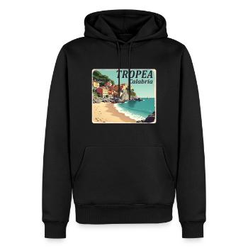 Tropea Kalabrien - Männer Premium Bio Hoodie - Schwarz - Vorne - Nico (187cm)