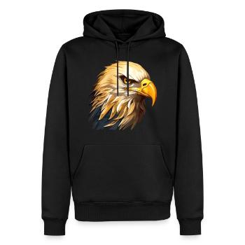Tête d’aigle Tête d’aigle Oiseau de proie Oiseau de proie Nature animale - Sweat à capuche Premium bio Homme - noir - Devant - Nico (187cm)
