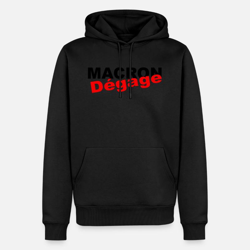 macron degage - Sweat à capuche Premium bio Homme - noir