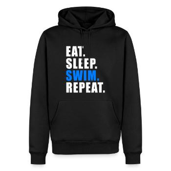 MANGER DORMIR NAGER RÉPÉTER Flotteur de sauvetage de natation - Sweat à capuche Premium bio Homme - noir - Devant - Nico (187cm)