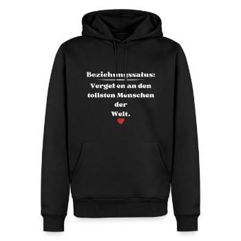 Vergeben an den tollsten Menschen der Welt - Männer Premium Bio Hoodie - Schwarz - Vorne - Nico (187cm)