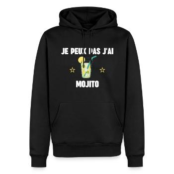 je peux pas j'ai mojito - Sweat à capuche Premium bio Homme - noir - Devant - Nico (187cm)