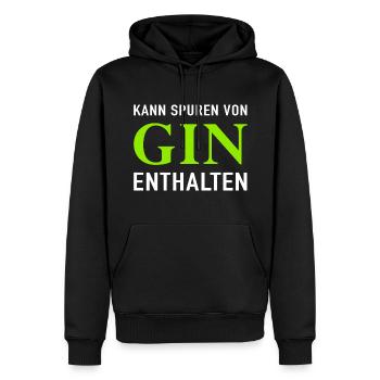 Kann Spuren Von Gin Enthalten - Männer Premium Bio Hoodie - Schwarz - Vorne - Nico (187cm)