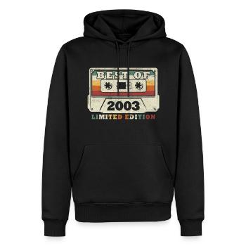Das Beste aus dem Jahr 2003 Jubiläum 2003 - Männer Premium Bio Hoodie - Schwarz - Vorne - Nico (187cm)