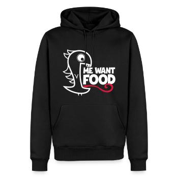 me want food! - Männer Premium Bio Hoodie - Schwarz - Vorne - Nico (187cm)
