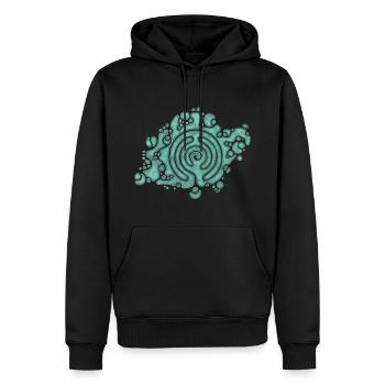 Spiritual Symbol - The Way Of Life Labyrinth 2 - Männer Premium Bio Hoodie - Schwarz - Vorne - Nico (187cm)