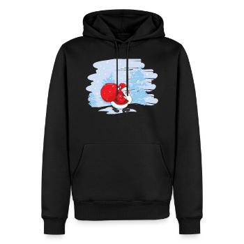 Lustiger Weihnachtsmann Santa Claus Weihnachten - Männer Premium Bio Hoodie - Schwarz - Vorne - Nico (187cm)
