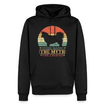 Islandhund Papa Spruch - Männer Premium Bio Hoodie - Schwarz - Vorne - Nico (187cm)