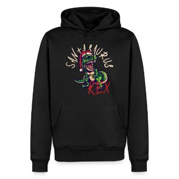 Santasaurus - Men’s Premium Organic Hoodie - black - Front - Nico (187cm)