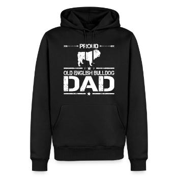 Olde Old English Bulldogge Papa Geschenk - Männer Premium Bio Hoodie - Schwarz - Vorne - Nico (187cm)