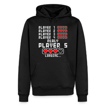 Schwangerschaft verkünden Baby 5 Kind fünf fünftes - Männer Premium Bio Hoodie - Schwarz - Vorne - Nico (187cm)