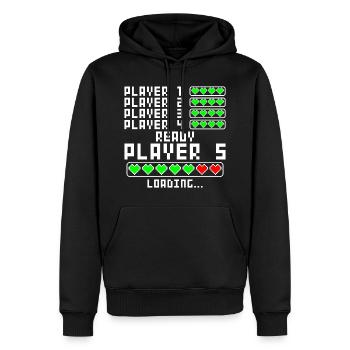 Schwangerschaft verkünden Baby 5 Kind fünf fünftes - Männer Premium Bio Hoodie - Schwarz - Vorne - Nico (187cm)