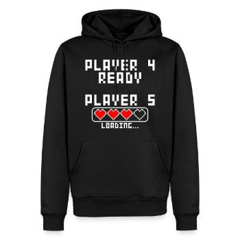 Schwangerschaft verkünden Baby 5 Kind fünf fünftes - Männer Premium Bio Hoodie - Schwarz - Vorne - Nico (187cm)
