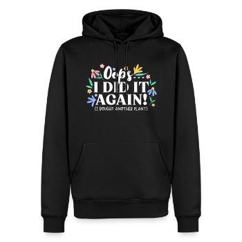 Oups je l’ai refait Plantes Fleurs Jardin Nature - Sweat à capuche Premium bio Homme - noir - Devant - Nico (187cm)
