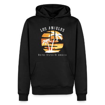 Los Angeles LA Kalifornien USA Amerika Sommer - Männer Premium Bio Hoodie - Schwarz - Vorne - Nico (187cm)