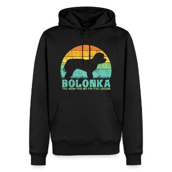 Bolonka Zwetna Chien Papa Papa Vintage Style Rétro - Sweat à capuche Premium bio Homme - noir - Devant - Nico (187cm)