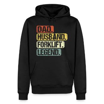 Staplerfahrer Papa Dad Lustige Sprüche Legend - Männer Premium Bio Hoodie - Schwarz - Vorne - Nico (187cm)