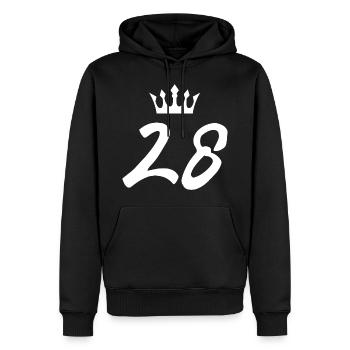 28 Zahl Krone - Männer Premium Bio Hoodie - Schwarz - Vorne - Nico (187cm)