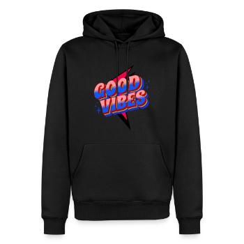 Gute Stimmung Retro Shirt - Männer Premium Bio Hoodie - Schwarz - Vorne - Nico (187cm)