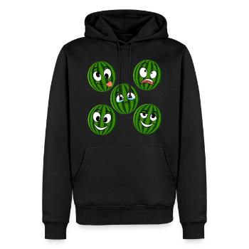 Watermelon - Men’s Premium Organic Hoodie - black - Front - Nico (187cm)