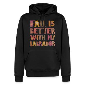 Thankful for my Labrador Hund Herbst Dankbarkeit - Männer Premium Bio Hoodie - Schwarz - Vorne - Nico (187cm)
