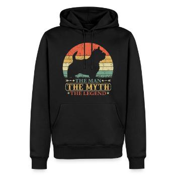 Norwich Terrier Dog Dad Papa Vintage Retro - Men’s Premium Organic Hoodie - black - Front - Nico (187cm)